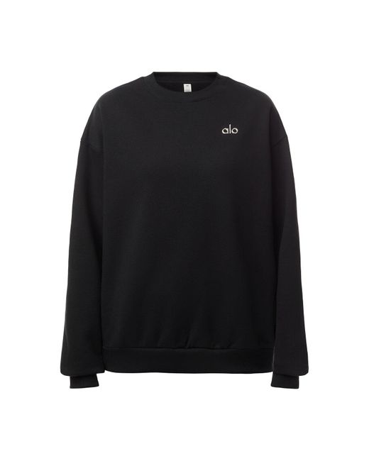 Alo Yoga Accolade Crew Neck Pullover in Black | Lyst UK