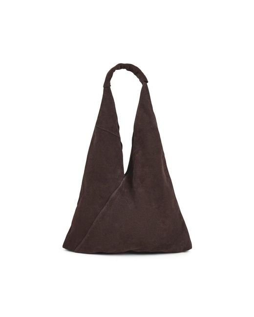Marlon Brown Giselle Suede Shoulder Tote Bag
