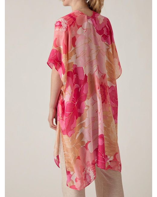 James Lakeland Pink Peony Floral Kaftan