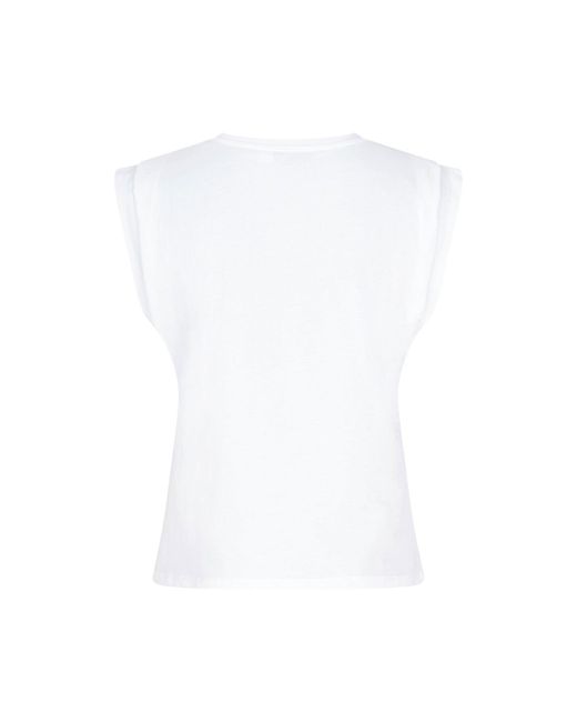 Mint Velvet White Extended Shoulder T-Shirt