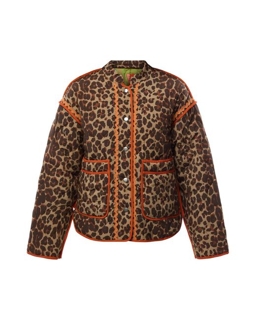 Never Fully Dressed Brown Reversible Soller Quilted Jacket, Polyester