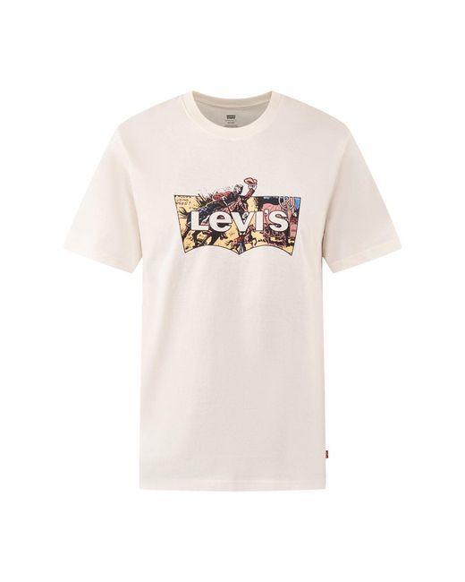 Levi's White Relaxed Fit Bw T-Shirt Cream for men