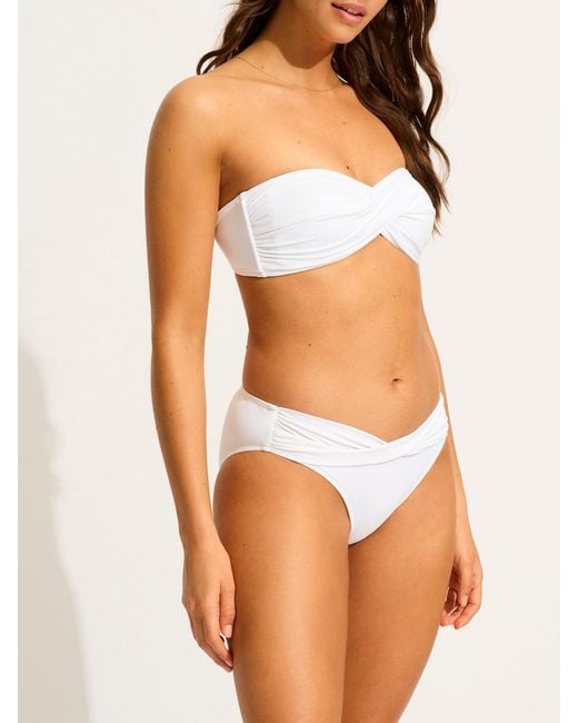 Seafolly White Collective Twist Bandeau Bikini Top