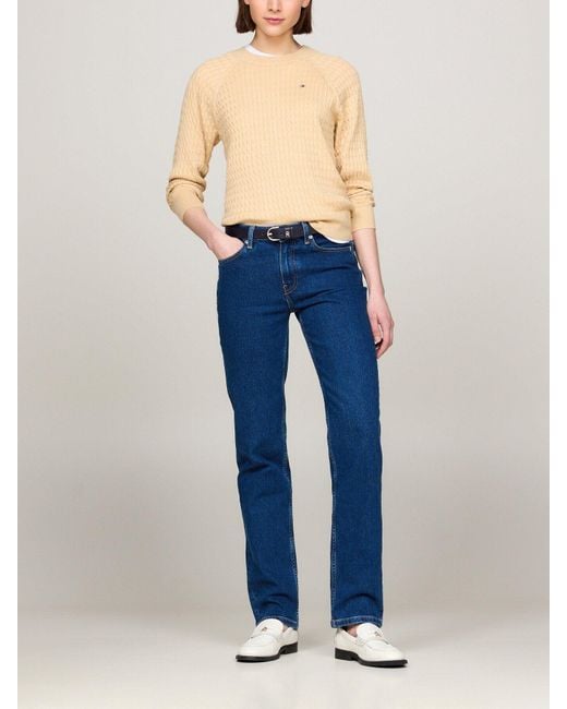 Tommy Hilfiger Natural Cable Knit Raglan Sleeve Jumper