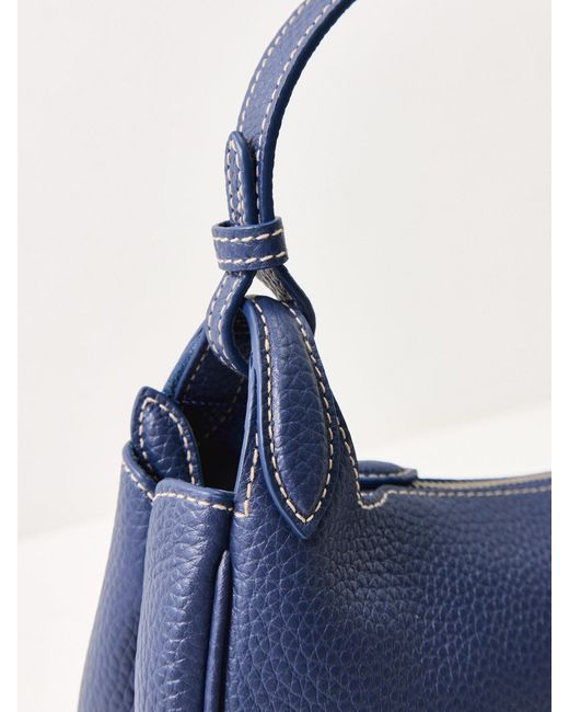 Polo Ralph Lauren Blue Shiny Drum Pebble Logo Bag