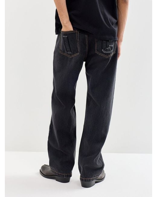 ICECREAM Black Appliqué Running Dog Double Scoop Jeans for men