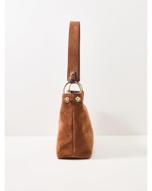 Strathberry Brown Lana Hobo Suede Tote Bag