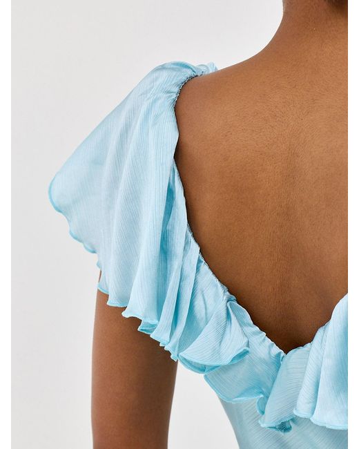 Pretty Lavish Blue Adina Ruffle Midaxi Dress