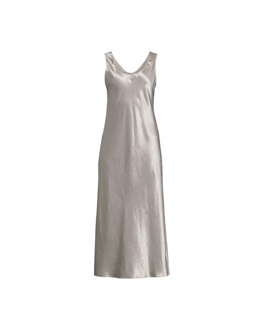 Max Mara White Women's Talete Satin Slip Dress
