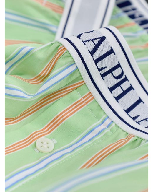 Polo Ralph Lauren Green Shirting Stripes Sleep Boxer