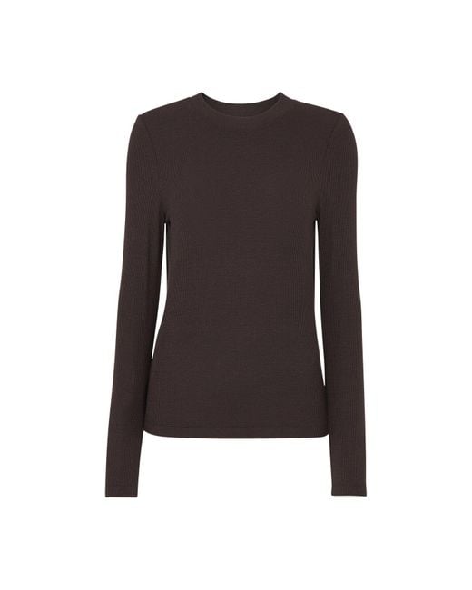 Whistles Black Women's Essential Ribbed Crew