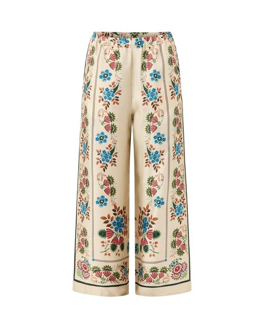 Weekend by Maxmara White Snack Floral Wide-Leg Trousers