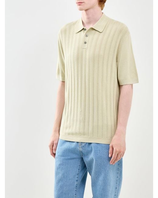 Jack & Jones Natural William Structure Knit Polo Shirt for men