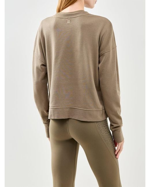 Sweaty Betty Natural After Class Crop Sweatshirt Khaki