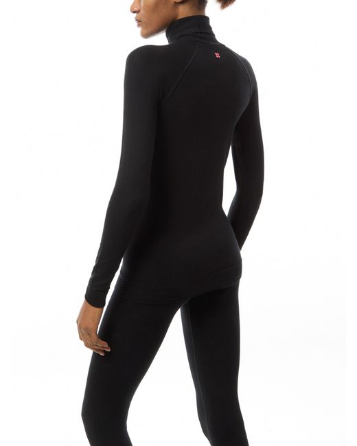 Sweaty Betty Black Women's Modal Dot High Neck Jacquard Base Layer Top
