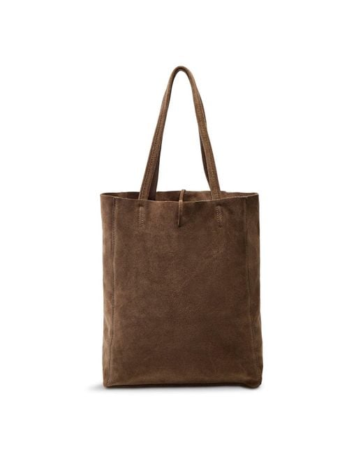Marlon Gray Big Suede Shopper Bag