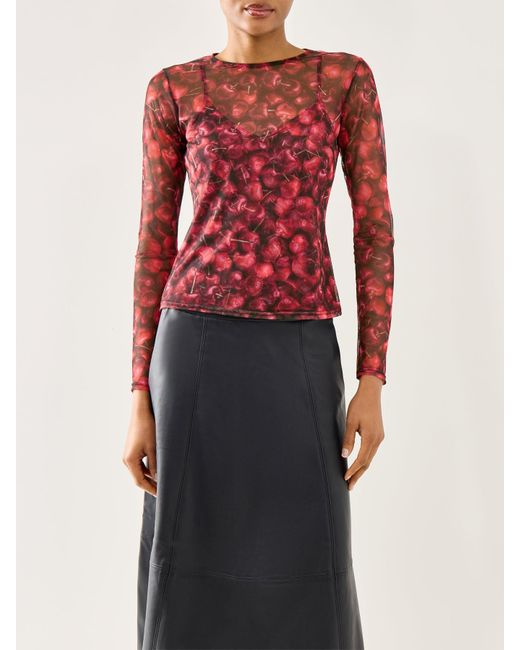 Never Fully Dressed Red Cherry Mesh Top