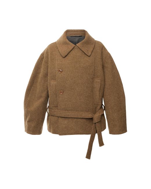 Lemaire Women's Short Asymmetrical Bathrobe Coat in Brown | Lyst UK