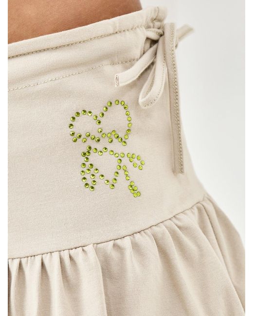 Ed Hardy Natural Broken Hearts Ruffle Mini Skort
