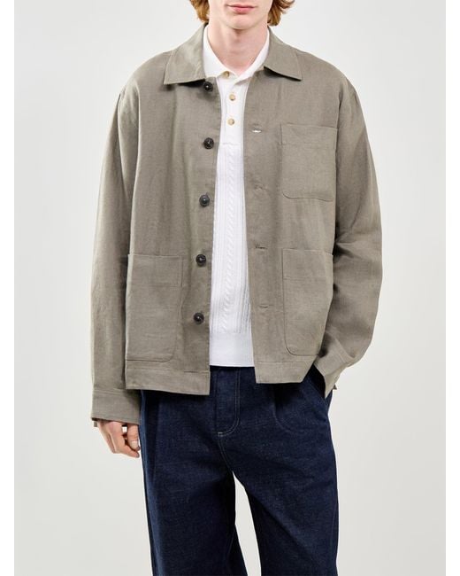 SELECTED Gray Slhregbaird Overshirt Resort for men