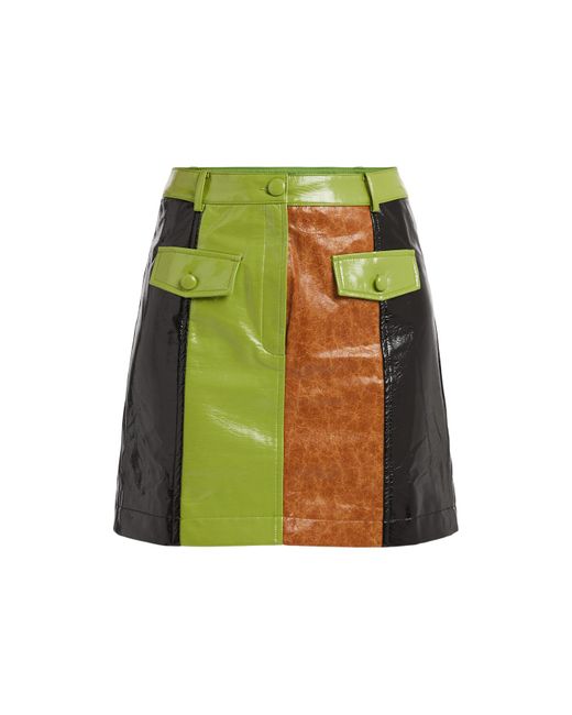 Kitri Green Women's Nancy Colour Faux-leather Mini Skirt