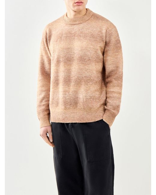 SELECTED Natural Space Dyed Crew Neck Sweater for men