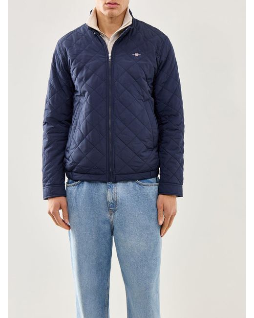 Gant Blue Quilted Windcheater Jacket for men