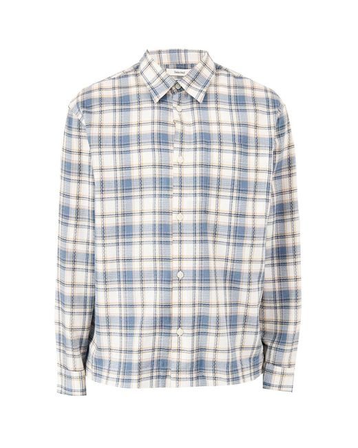 SELECTED White Checked Shirt, Cotton for men