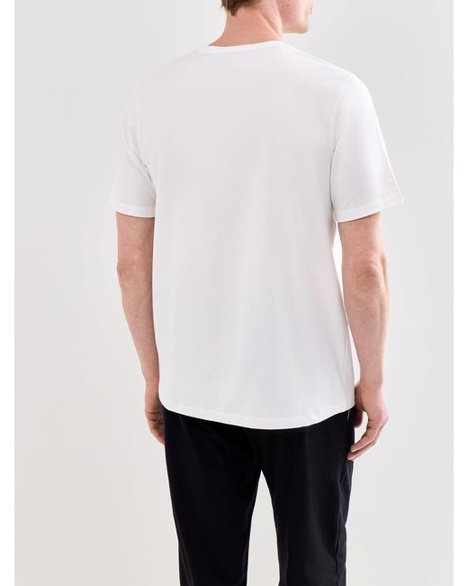 Boss White Embroidered Logo Short Sleeve Stretch T Shirt for men