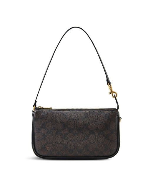 COACH Black Signature Plaza Shoulder Bag