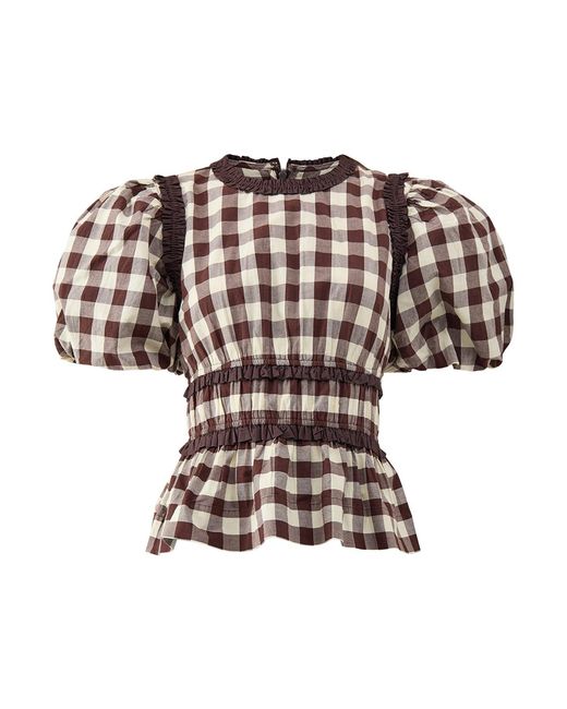 Damson Madder White Everly Ruffle Blouse
