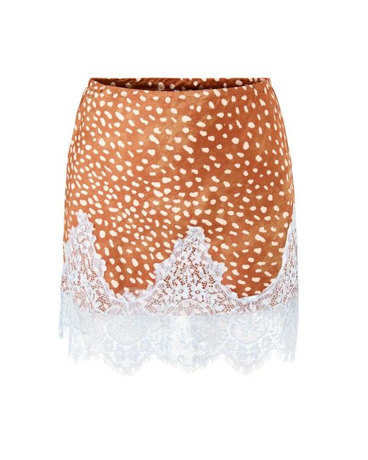 Never Fully Dressed White Deer Print Mini Maeva Skirt