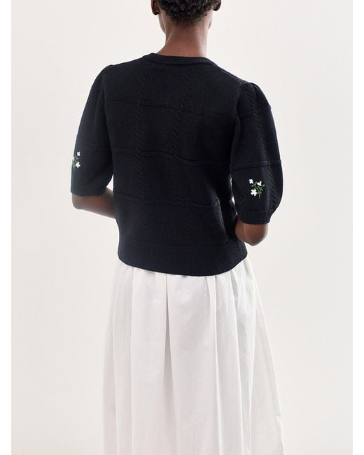 Rixo Black Minta Embroidered Cardigan Multi