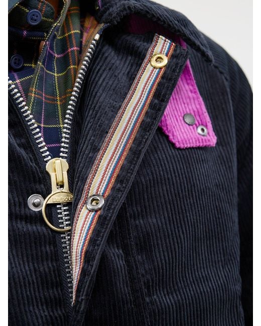 Barbour Blue Barbour X Paul Smith Cord Beaufort Jacket for men