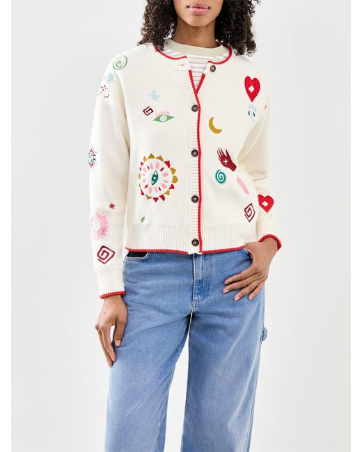 Never Fully Dressed White Morocco Charms Cardigan
