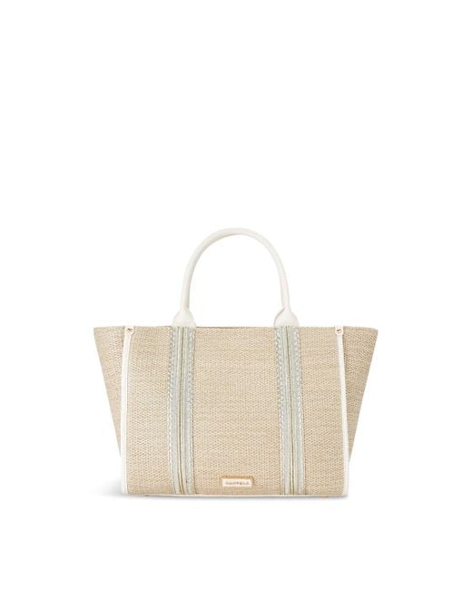 Carvela Kurt Geiger White Fascino Raffia Tote