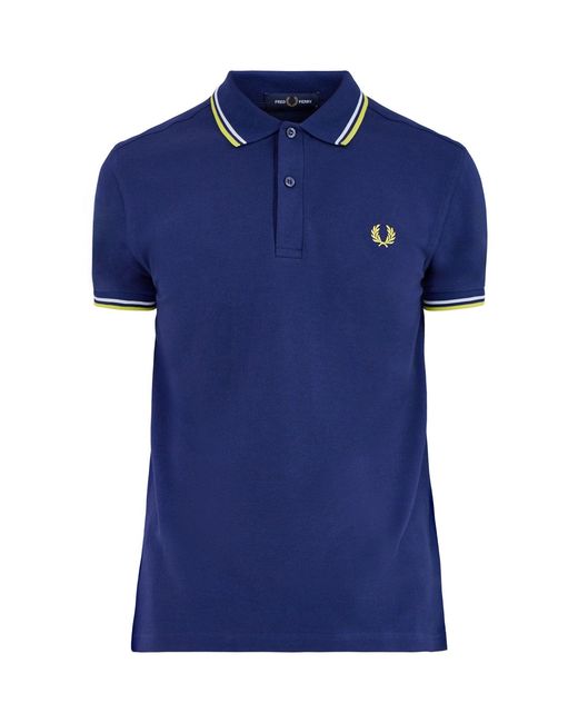 Fred Perry Blue Twin Tipped Polo Shirt for men