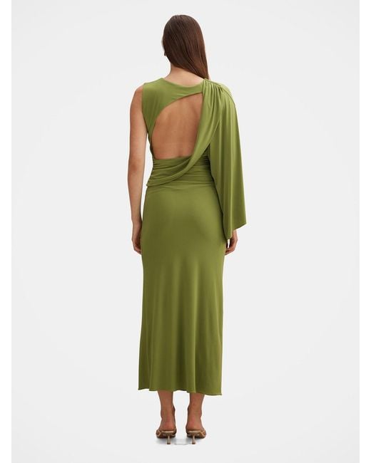 Forever New Green Fleur Cape Shoulder Maxi Dress