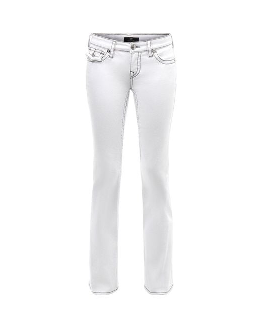 True Religion Blue Joey Lr Flare Jeans Flap Big T