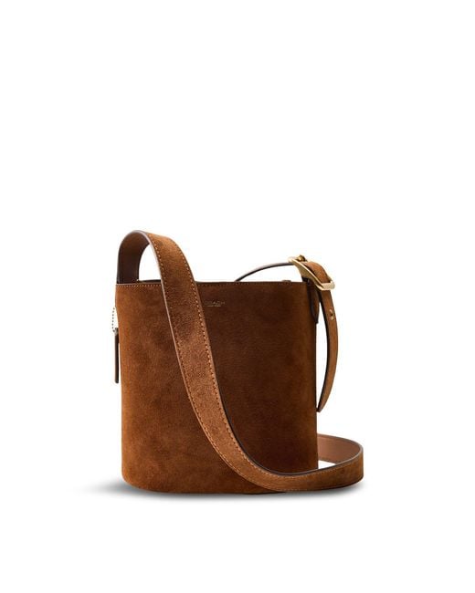 COACH Brown Bleecker 21 Suede Bucket Bag Warm