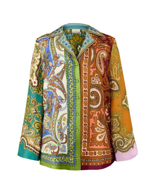 ALÉMAIS Multicolor Clemenza Spliced Colour Shirt, Silk