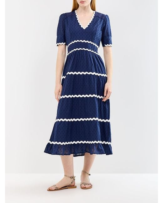 Aspiga Blue Viola Ric Rac Maxi Dress