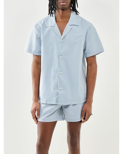 Boss Blue Seersucker Stripe Shirt for men