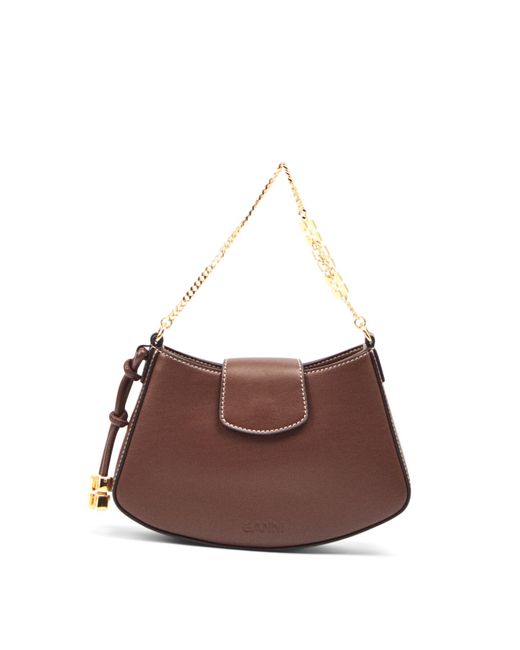 Ganni Brown Women's Mini Swing Crossbody