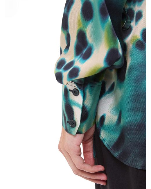 Whistles Blue Women's Misty Leopard V Neck Blouse