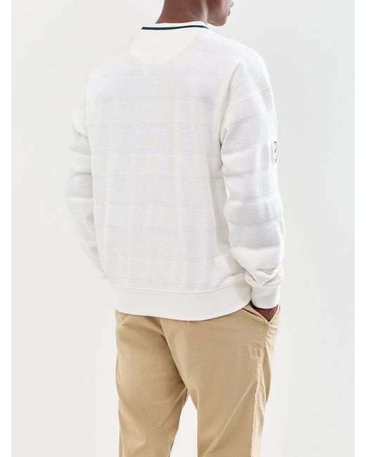 Polo Ralph Lauren White Wimbledon Textured Knit Jumper for men