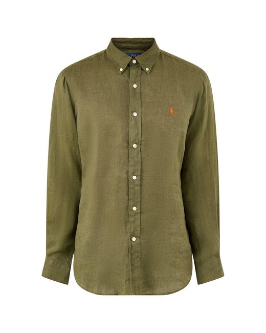 Polo Ralph Lauren Green Custom Fit Shirt for men
