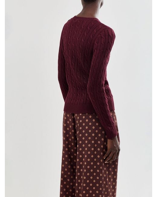 Ralph Lauren Purple Cotton-Blend Crew Neck Jumper