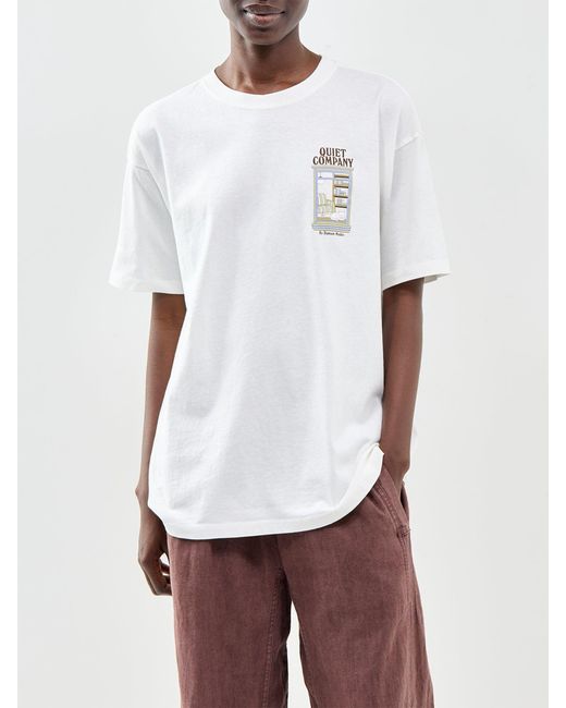 Damson Madder White Quiet Company Graphic T-Shirt