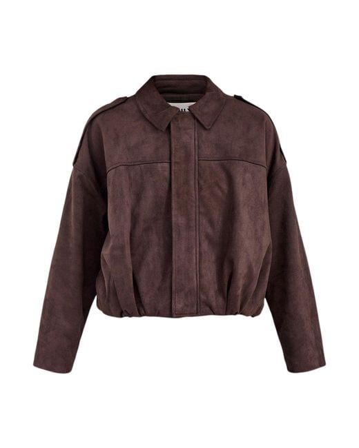 ONLY Brown Faux Suede Bomber Jacket